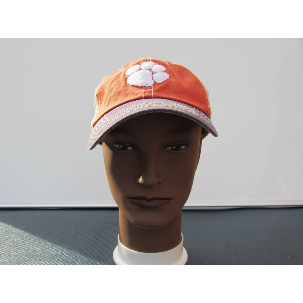 Clemson Tigers Top of the World Trucker Hat Snapback Men's Orange Purple Paw‎